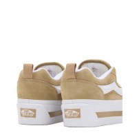 Кеды Vans Knu Skool Max Stackform бежевые с горчичной полоской на платформе фото