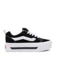 Кеды Vans Knu Skool Max Stackform черные на белой платформе с черной полосой