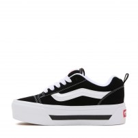 Кеды Vans Knu Skool Max Stackform черные на белой платформе с черной полосой фото