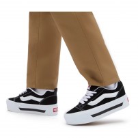 Кеды Vans Knu Skool Max Stackform черные на белой платформе с черной полосой фото