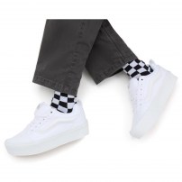 Кеды Vans Knu Skool Max Stackform белые тотально на белой платформе фото