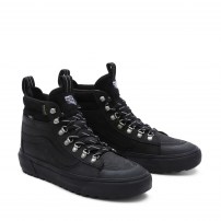 Высокие кеды Vans Sk8-HI Dr MTE черные кожаные с металлическими кольцами фото