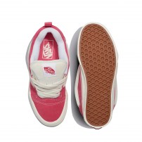 Кеды Vans Knu Skool розовые ретро с кремовой полоской и подошвой фото