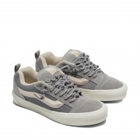 Кеды Vans Knu Skool серые двухтональные с веревочными шнурками фото