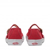 Балетки-кеды Vans Mary Jane красные с золотой пряжкой фото