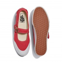 Балетки-кеды Vans Mary Jane красные с золотой пряжкой фото