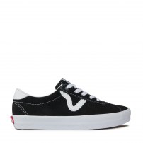 Кеды Vans Sport OX бело-черные ретро с боковыми полосками