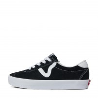 Кеды Vans Sport OX бело-черные ретро с боковыми полосками фото