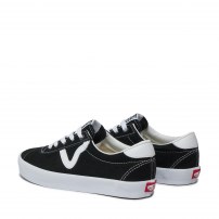 Кеды Vans Sport OX бело-черные ретро с боковыми полосками фото