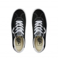 Кеды Vans Sport OX бело-черные ретро с боковыми полосками фото