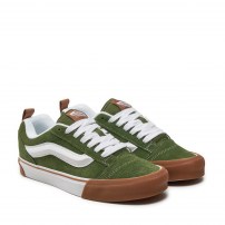 Кеды Vans Knu Skool зеленые с карамельной gum-подошвой фото