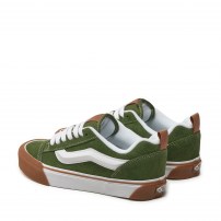 Кеды Vans Knu Skool зеленые с карамельной gum-подошвой фото