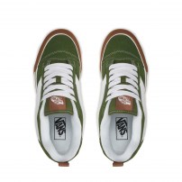 Кеды Vans Knu Skool зеленые с карамельной gum-подошвой фото