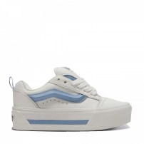 Кеды Vans Knu Skool Max Stackform бело-голубые на высокой платформе
