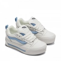 Кеды Vans Knu Skool Max Stackform бело-голубые на высокой платформе фото