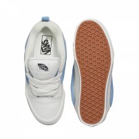 Кеды Vans Knu Skool Max Stackform бело-голубые на высокой платформе фото