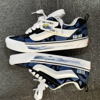 Кеды Vans Knu Skool Geometric синие с абстрактным принтом и биркой Gaz Lauren фото