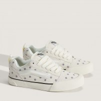 Кеды Vans Knu Skool кремовые с вышивкой ромашек фото