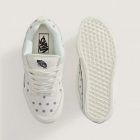 Кеды Vans Knu Skool кремовые с вышивкой ромашек фото