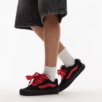 Кеды Vans Knu Skool Creeper розовые с металлическими шипами на creeper-подошве фото