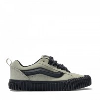 Кеды Vans Knu Skool Creeper серые с рюшами-шнурками на черной creeper-подошве