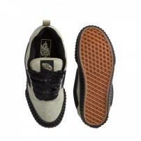 Кеды Vans Knu Skool Creeper серые с рюшами-шнурками на черной creeper-подошве фото