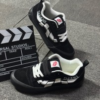 Кеды Vans Knu Skool черные с полосатым принтом Sequence и черной подошвой фото