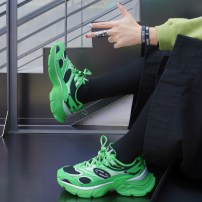 Кроссовки Li-Ning Y2K Meadow Green ярко-зеленые с черной сеткой и серебром фото
