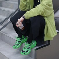 Кроссовки Li-Ning Y2K Meadow Green ярко-зеленые с черной сеткой и серебром фото