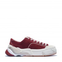 Кеды Li-Ning Wuji Burgundy бордовые замшевые на белой массивной подошве