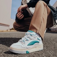 Кеды Li-Ning Zhengcheng V2 белые с голубыми и зелеными вставками фото
