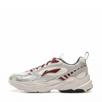 Кроссовки Li-Ning Meteor белые с серыми вставками на массивной подошве фото