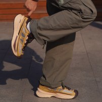 Кроссовки Li-Ning AHTV015 хаки оливковые с бежевой трейловой подошвой фото