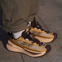 Кроссовки Li-Ning AHTV015 хаки оливковые с бежевой трейловой подошвой фото