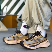 Кроссовки Li-Ning AHTV015 хаки оливковые с бежевой трейловой подошвой фото