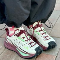 Кроссовки Li-Ning CF SE кремово-фиолетовые с зеленым акцентом фото