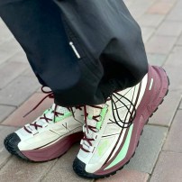 Кроссовки Li-Ning CF SE кремово-фиолетовые с зеленым акцентом фото