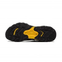 Кроссовки Li-Ning CF Yijie 2.0 серые с красным гранж-принтом и желтой подошвой фото