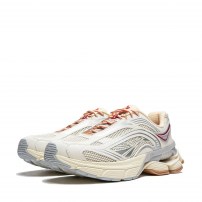 Кроссовки Li-Ning Renew серо-бежевые с красными акцентами ретро фото