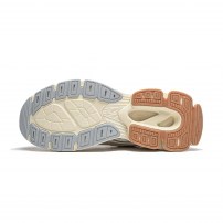 Кроссовки Li-Ning Renew серо-бежевые с красными акцентами ретро фото