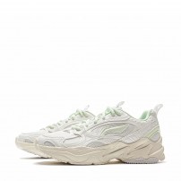 Кроссовки Li-Ning Meteor Crystal White белые с лаймовыми акцентами фото