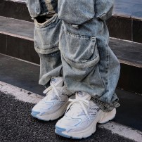 Кроссовки Li-Ning Y2K Milky White молочные с аврора-синими и серебряными вставками фото