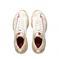 Кроссовки Li-Ning 2K Butterfly кремовые с красной полосой и gum-подошвой фото
