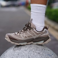 Кроссовки треккинговые Li-Ning CF Su Yijie 2.0 бежево-коричневые с треугольным узором и петлей фото