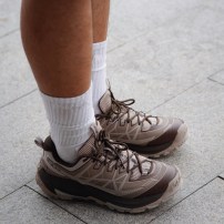 Кроссовки треккинговые Li-Ning CF Su Yijie 2.0 бежево-коричневые с треугольным узором и петлей фото