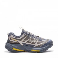 Кроссовки треккинговые Li-Ning CF Su Yijie 2.0 серо-синие с желтой подошвой и треугольным рисунком