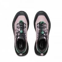Кроссовки Li-Ning Zhuye сиреневые с зеленым воротником и эластичным фиксирующим шнуром фото