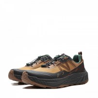 Кроссовки Li-Ning Zhuye молочно-коричневые с черной рамкой и карамельной gum-подошвой фото