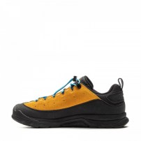 Кроссовки Li-Ning SE Hexloc горчично-желтые замшевые с бирюзовым фиксирующим шнуром фото