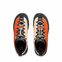 Кроссовки Li-Ning SE Hexloc терракотово-оранжевые замшевые с кремовым фиксирующим шнуром фото